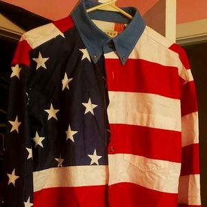 Roper American Flag button up